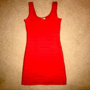 Red fitted dress